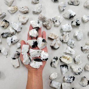 1 LB Rainbow Moonstone Crystals from India Bulk Rough Stones